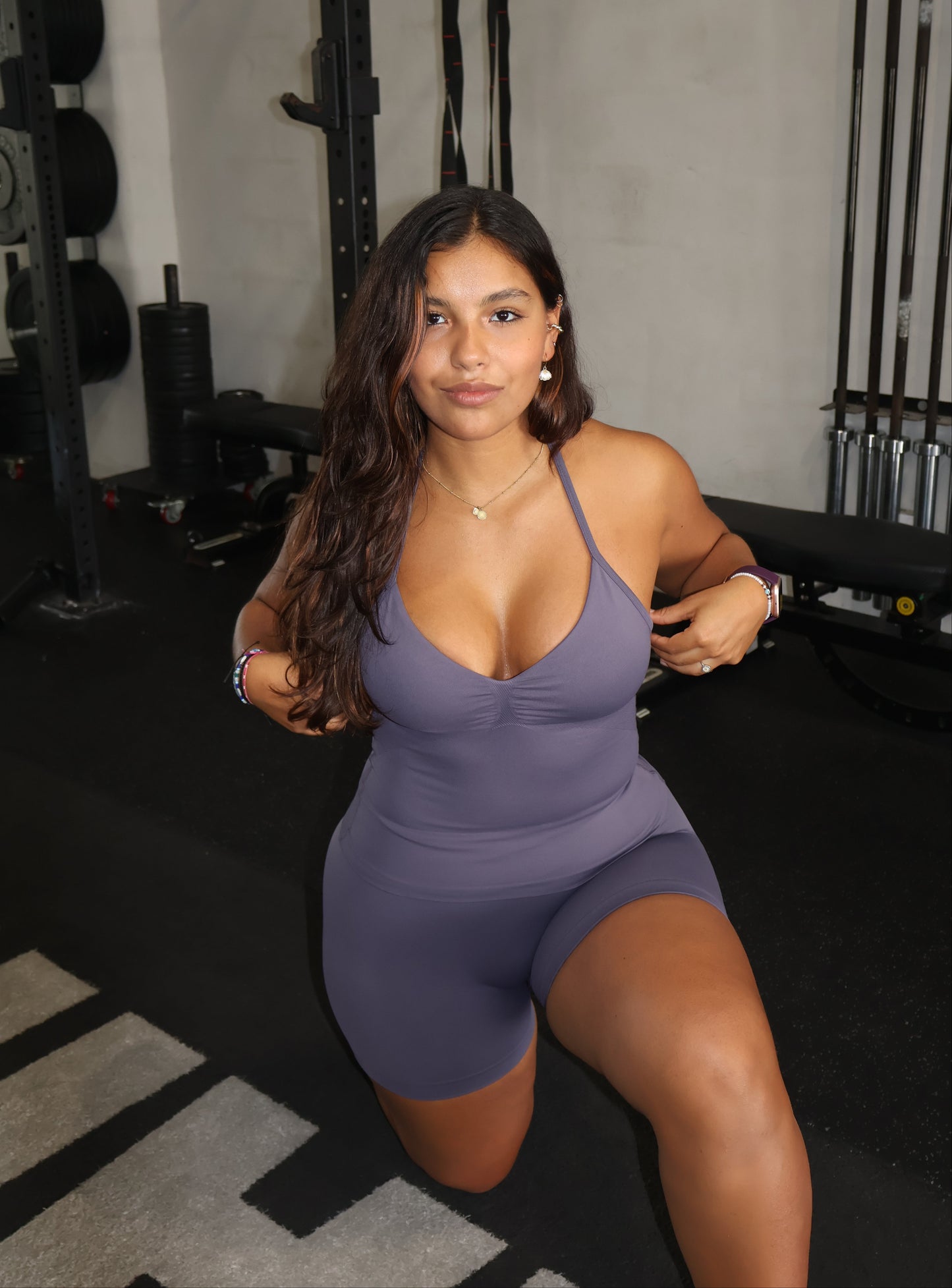 Sculpt Longline Top - Steel Grey