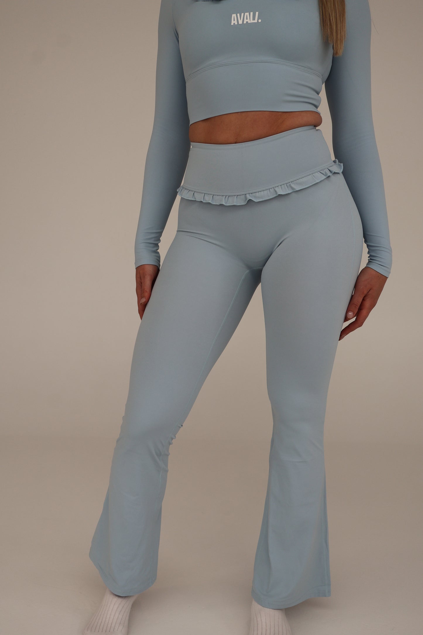 Frill Flare Pants - Moon White