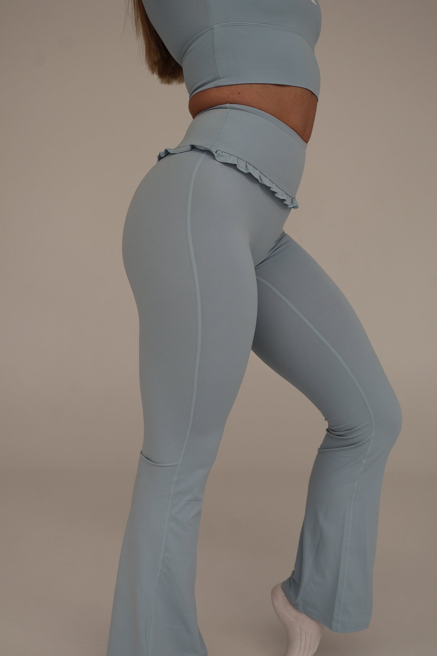Frill Flare Pants - Moon White