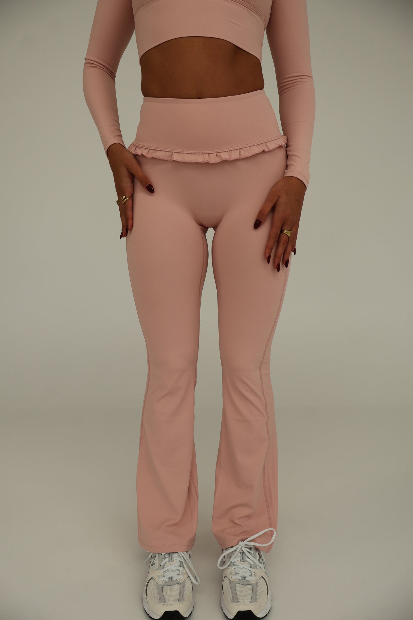 Frill Flare Pants - Sea Shell Pink