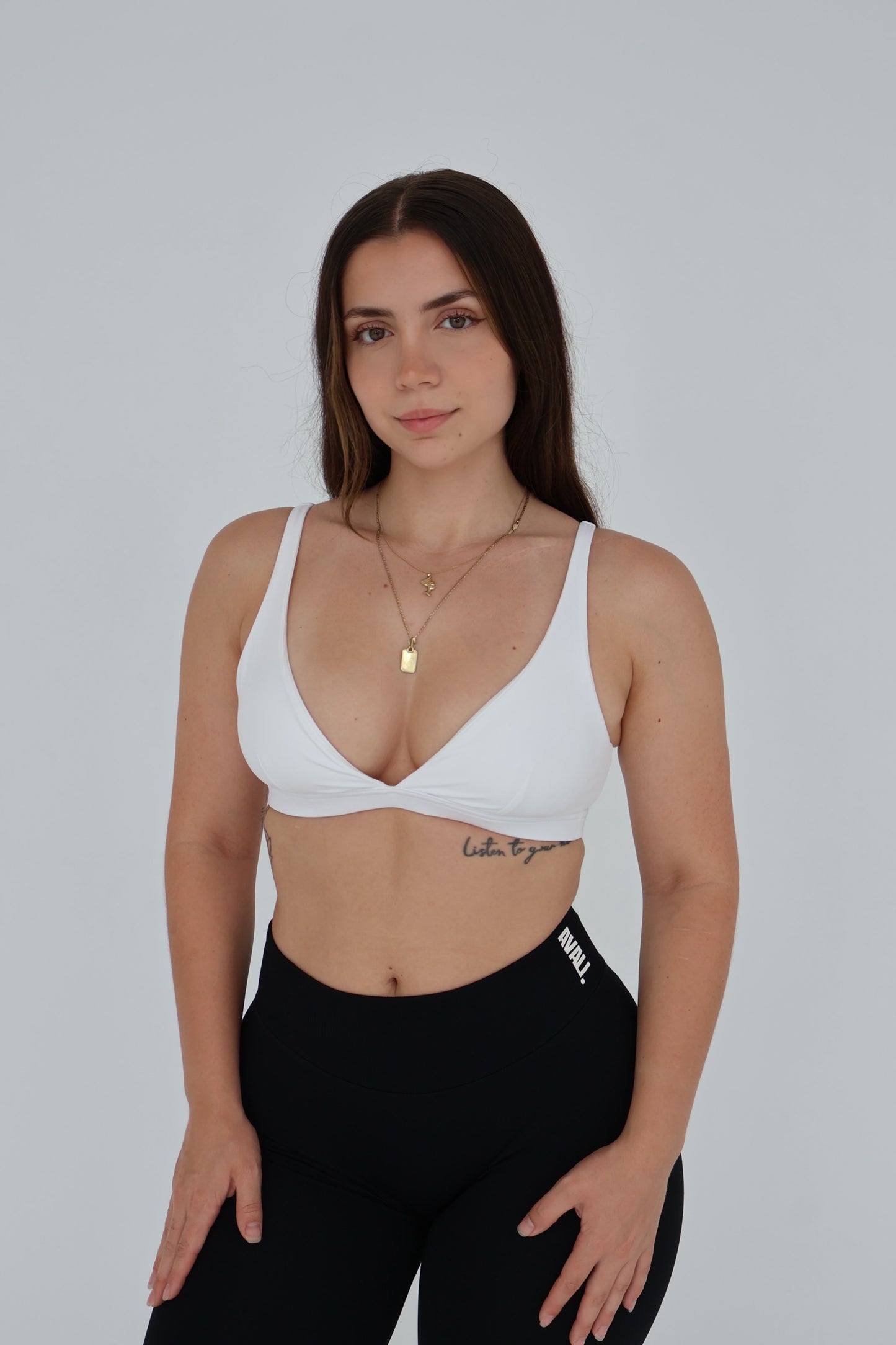 V-Neck crop - White