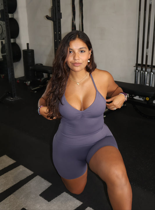 Sculpt Longline Top - Steel Grey