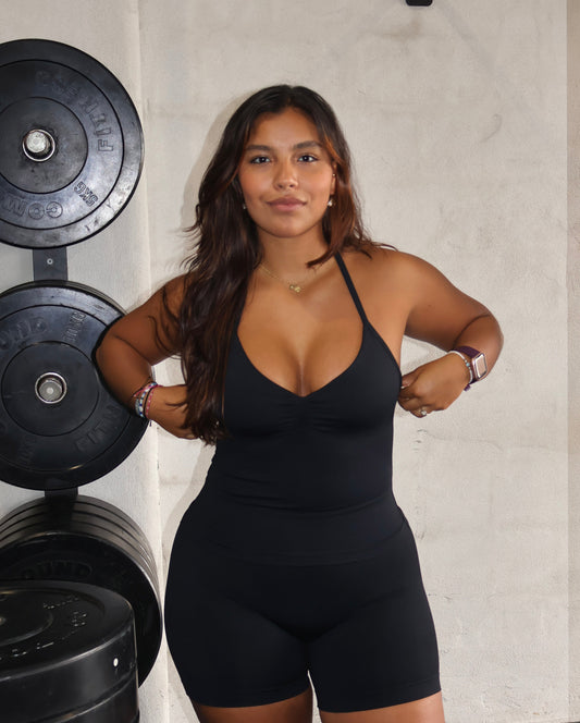 Sculpt Longline Top - Black