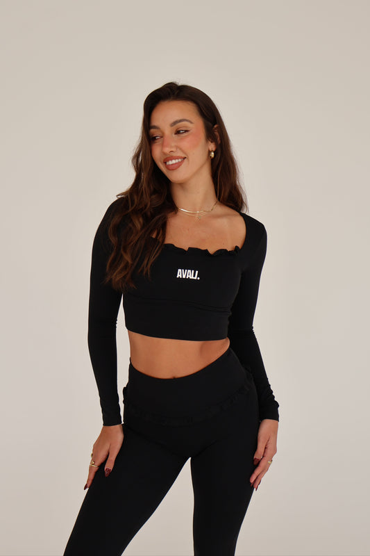 Frill Long sleeve - Black