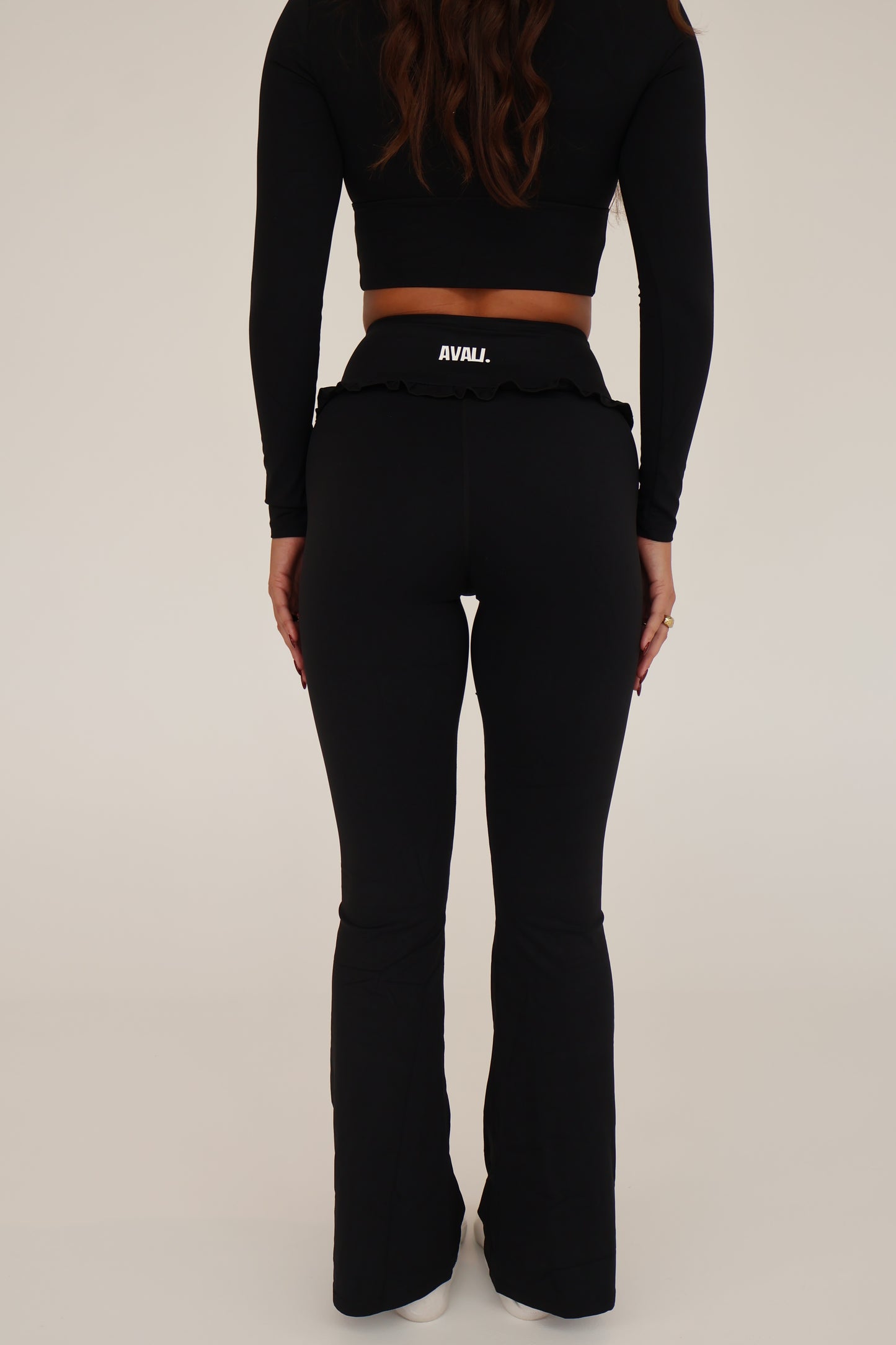 Frill Flare Pants - Black