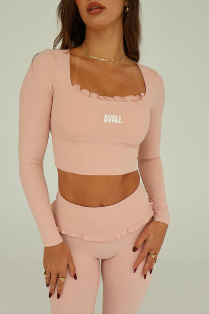 Frill Long Sleeve - Sea Shell Pink
