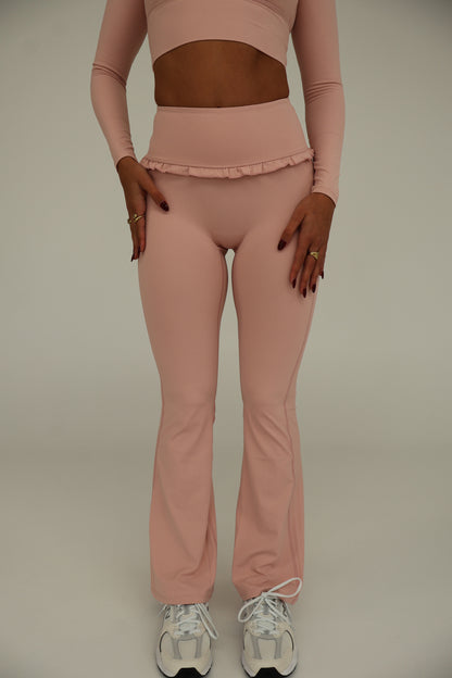 Frill Flare Pants - Sea Shell Pink
