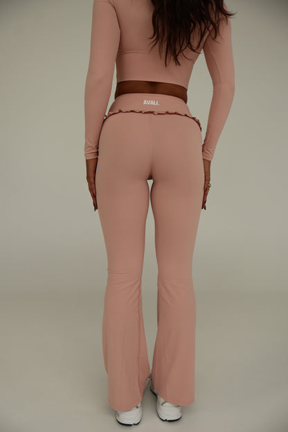 Frill Flare Pants - Sea Shell Pink