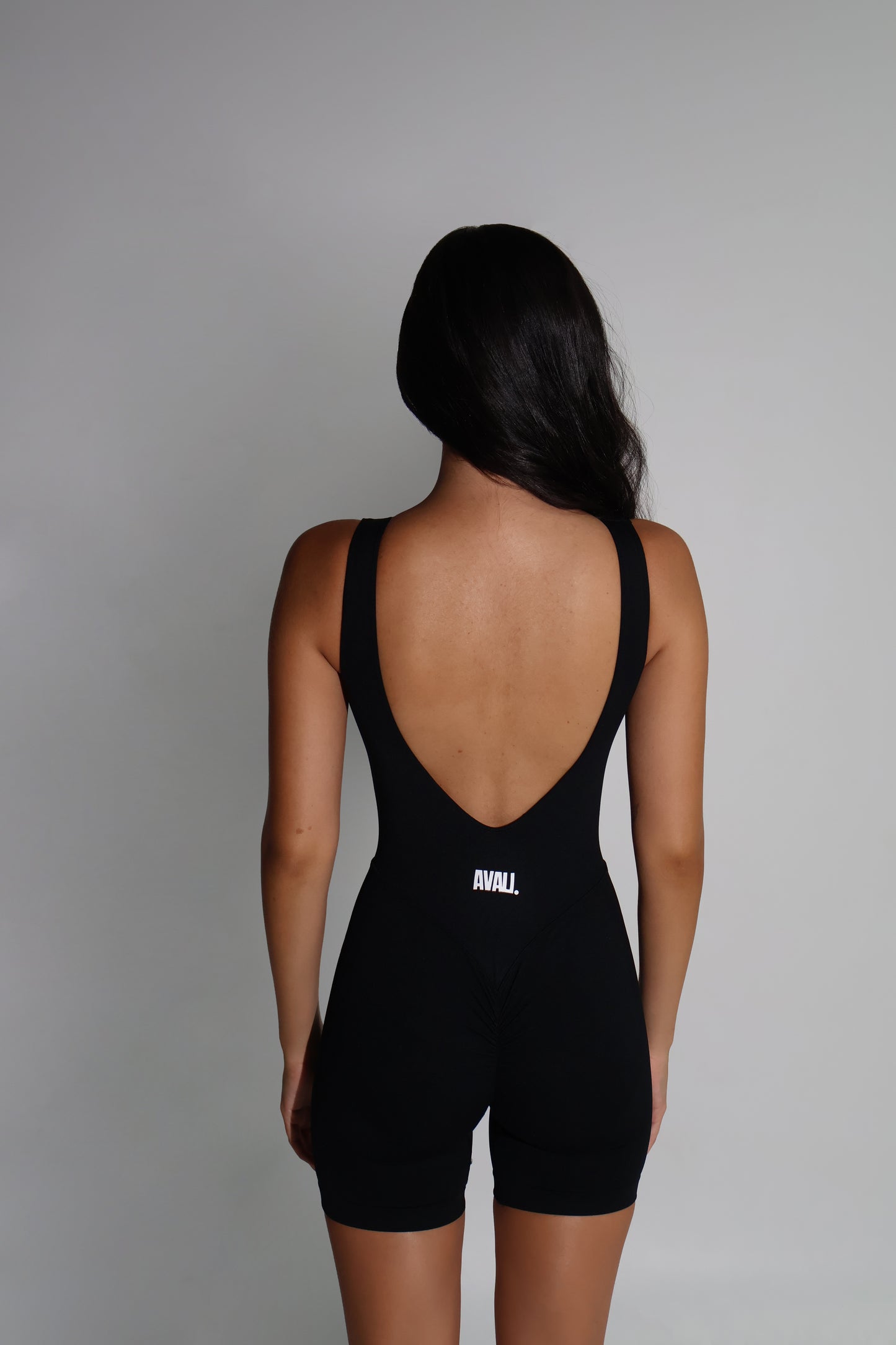 Elevate V Back Romper - Black